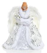 30cm Lit Silver and Wht Angel