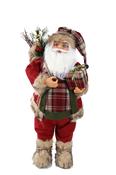 60CM TARTAN SANTA W/PRESENT &amp; SACK