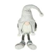 White/Grey Fabric Sitting Santa (26x17x90cm)