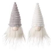 Gonk Mix In White &amp; Grey Furry Hats (7x7x14cm)