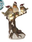 LED Light Up Robins on a Branch Decorative Ornament (27cm)