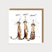 Three Meerkats Birthday Card image