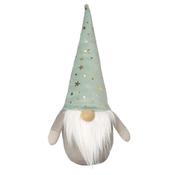 Sitting Gonk In Pale Green Gold Star Hat (10x7x22cm)
