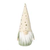 Sitting Gonk In Cream Gold Star Hat (7x6x18cm)