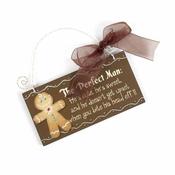 The Perfect Man Hanging Sign With Bow (15x0.6x7.5cm)