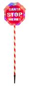 110cm Santa Stop Sign with Multicolour Lights