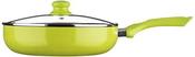 Eco cooking 28cm Green ceramic non-stick pan with lid.