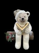 38 cm - Bear on Log Decoration
