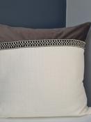 Emelia Cushion Cover 45x45 with beaded braid detail image
