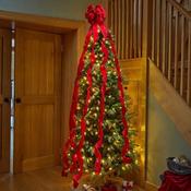 24cm LongTail Velvet Tree Bow - Ruby image