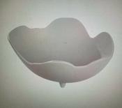 Bowl, round, Aluminum/ cream Small
