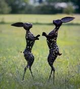 Bronze Boxing Hares Sculpture image