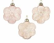 Flower glass iris finish w gold glitter3colours assorted