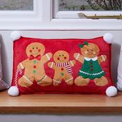 Gingerbread Family Cushion - Red image