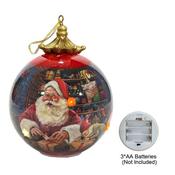 Large Christmas bauble 150mm w/6colour changing leds and trad Santa image image