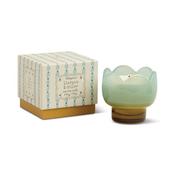 Tulip 5.5oz/155g Blue and Ochre Glass Candle - Wisteria &amp; Willow