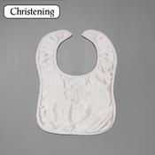 Christening Bib with Cross Design