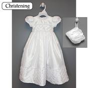 Girls Christening Dress with Bonnet image