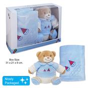 Soft Plush Teddy With Matching Blanket In A Gift Box image