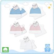 2 Pack Twin Layer Baby Hat. Made in 100% Cotton. image
