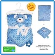 Twin Layer Velour Dimple/Fleece Backed Blanket &amp;amp; Comforter Set image