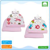100% Cotton - 2 Pack Twin Layer Baby Hat. image