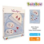 Baby Hat &amp;amp; Booties With Matching Blanket In A Gift Box image