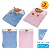 3D Teddy Head Velour Twin Layer Blanket image