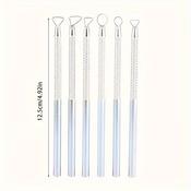 Set of six aluminium fine carving tools