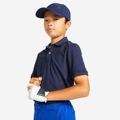 Kids golf short-sleeved polo shirt MW500 navy blue image
