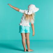 Baby Reversible Anti-UV Hat - Light Pink with Flower Print image