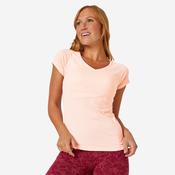 Women's V-Neck Fitness T-Shirt 500 - Rose Quartz image