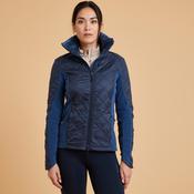Women's Horse Riding Bi-Material Fleece 500 - Navy image