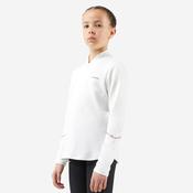 Girls' Long-Sleeved 1/2 Zip Thermal Tennis T-Shirt - Off-White image