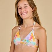GIRLS’ SWIMSUIT TRIANGLE TOP TEA 100 YELLOW image