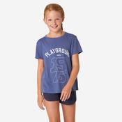 Girls' Cotton T-Shirt 500 - Blue image