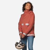 Women's City Cycling Night Visibility Warm Rain Jacket 540 - Terracotta image