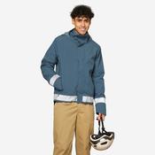 Men's City Cycling Night Visibility Warm Rain Jacket 540 - Grey-Blue image