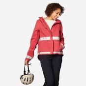 Women's City Cycling Night Visibility Rain Jacket 540 - Red image