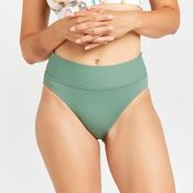 Women's high-waisted textured briefs swimsuit bottoms - Nora khaki image