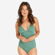 Women's textured one-piece swimsuit - Bea khaki image