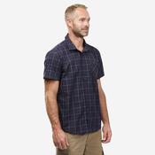 Men’s short-sleeved plaid travel trekking shirt TRAVEL 100 black image