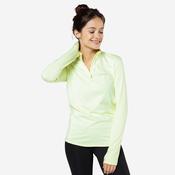 Women's Zip Warm long-sleeved running T-shirt - yellow  image