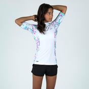 Girl's anti-UV short-sleeved T-shirt - 500 Palm white