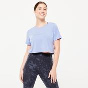 Women's Modern Jazz Dance Short-Sleeved Cropped T-Shirt - Blue image