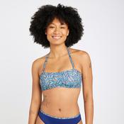 Women's bandeau swimsuit top - Laura foly turquoise image