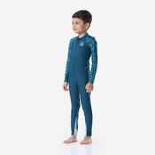 Boy's Swimsuit 100 Long Sleeves &amp; Long Legs BANA - Green UV image
