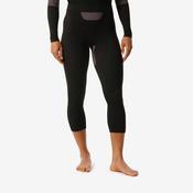 Women’s Seamless Base Layer Ski Bottoms 500 I-Soft - Black / Pink