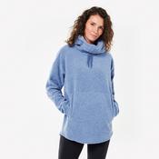 Women's High Collar Fleece Sweatshirt - Blue image