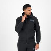 Men's Zip-Up Print Hoodie - Black